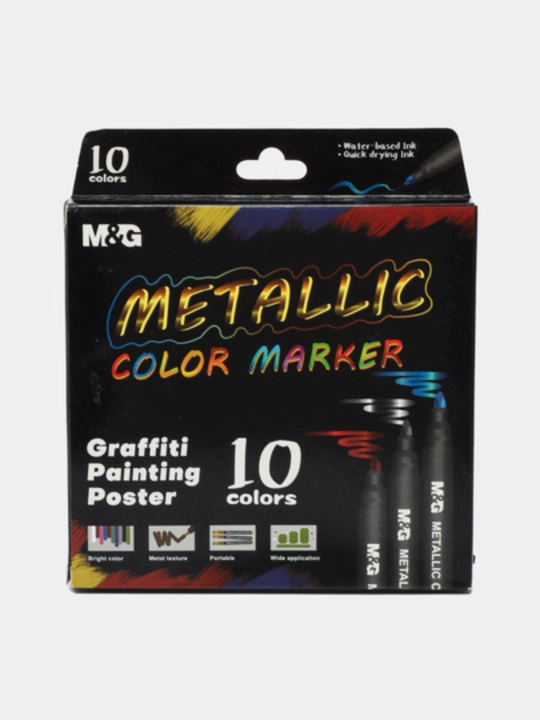 Metallic markerlari, 10 ta rang