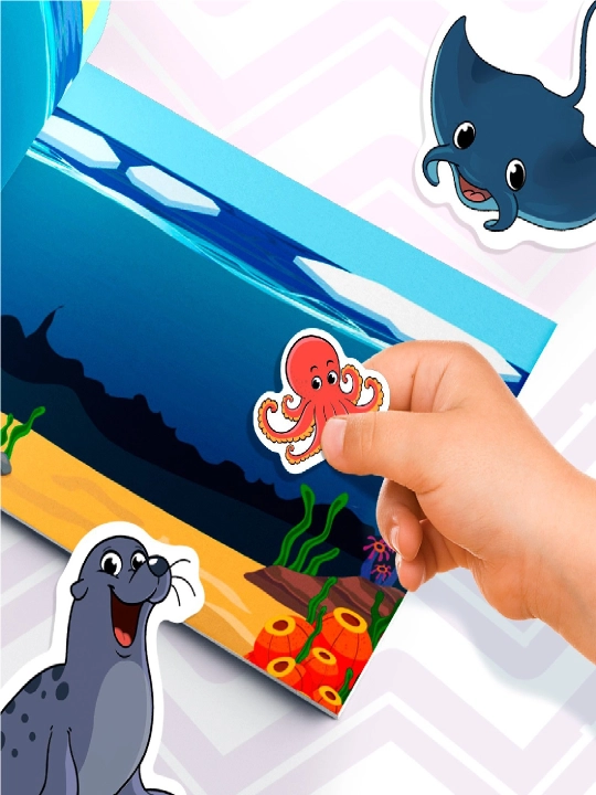 250 ta stiker, stiker albomi, bolalar uchun stikerlar, topshiriqlar, tarqatishlar