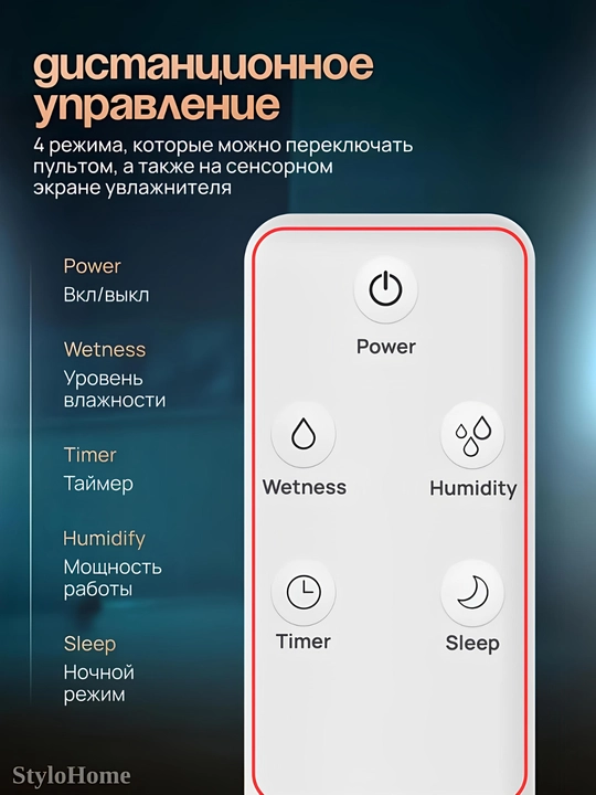 Увлажнитель воздуха для дома и офиса 2л, 3л, 4л, с подсветкой, ультразвуковой, ночник