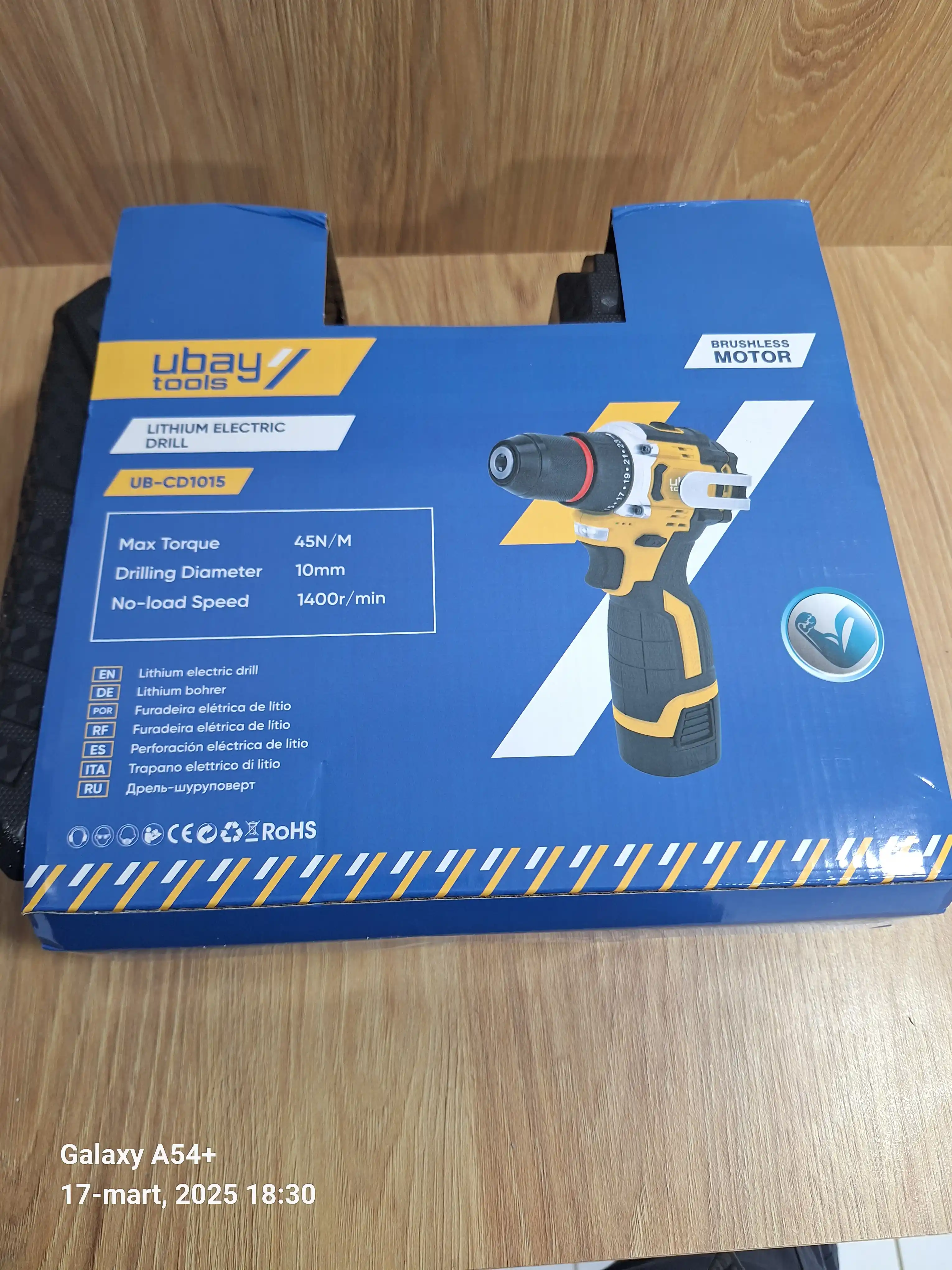 Ubay UB-CD1015E shurup buragichi, drel, akkumulyatorli, cho‘tkasiz ART 011103