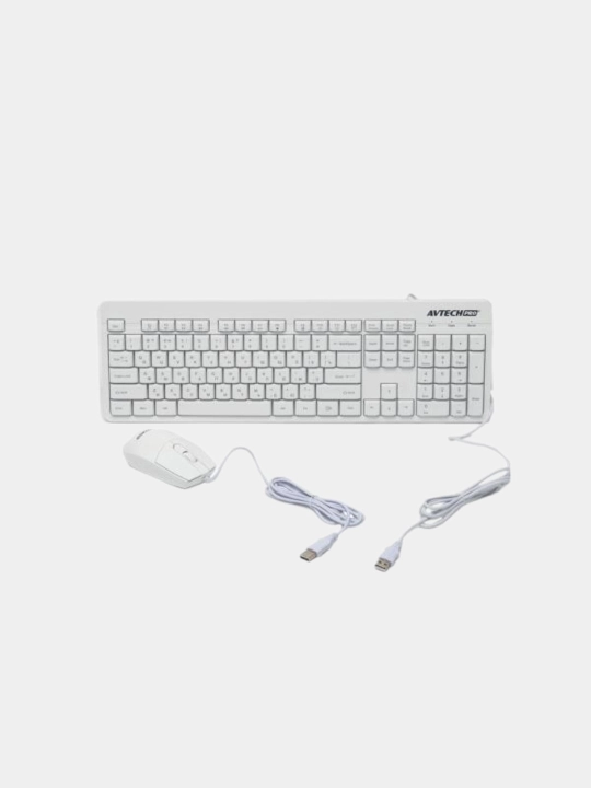 Комплект клавиатура и мышь, для дома и офиса, AVTECH C302 White