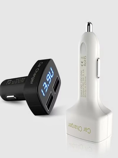 Автомобильное зарядное устройство с двумя USB-портами — ZHIYONG-001030-ЧЕРН
