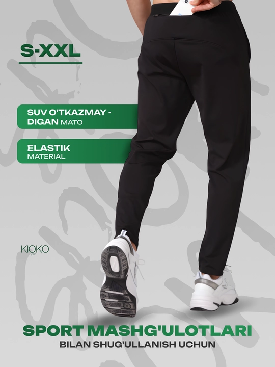 Erkaklar sport shimlari Kioko, erkaklar sport jogger shimlari. Erkaklar sport kiyimi - 