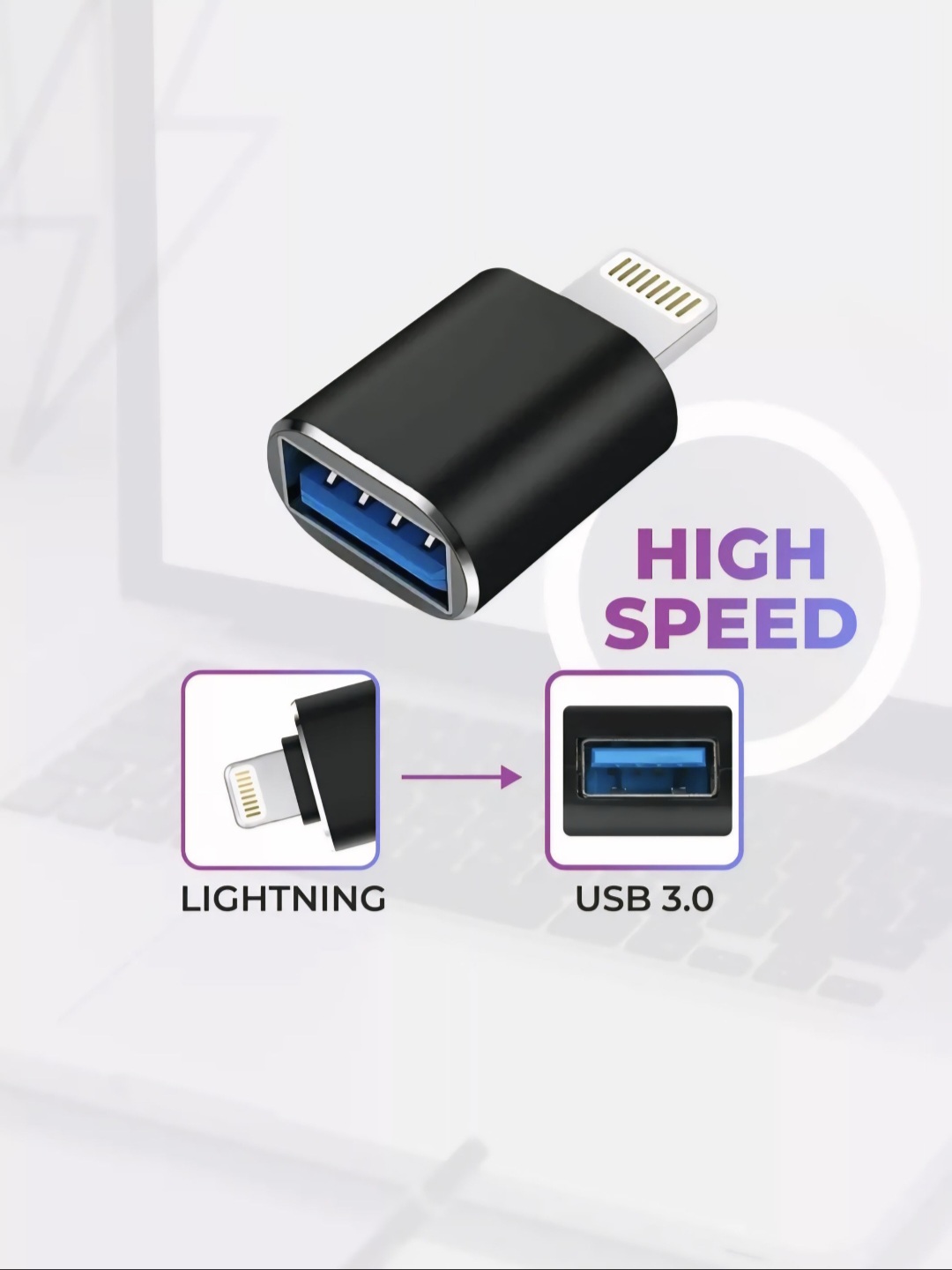 USB Type-C, USB Micro va USB Lightning adapteri