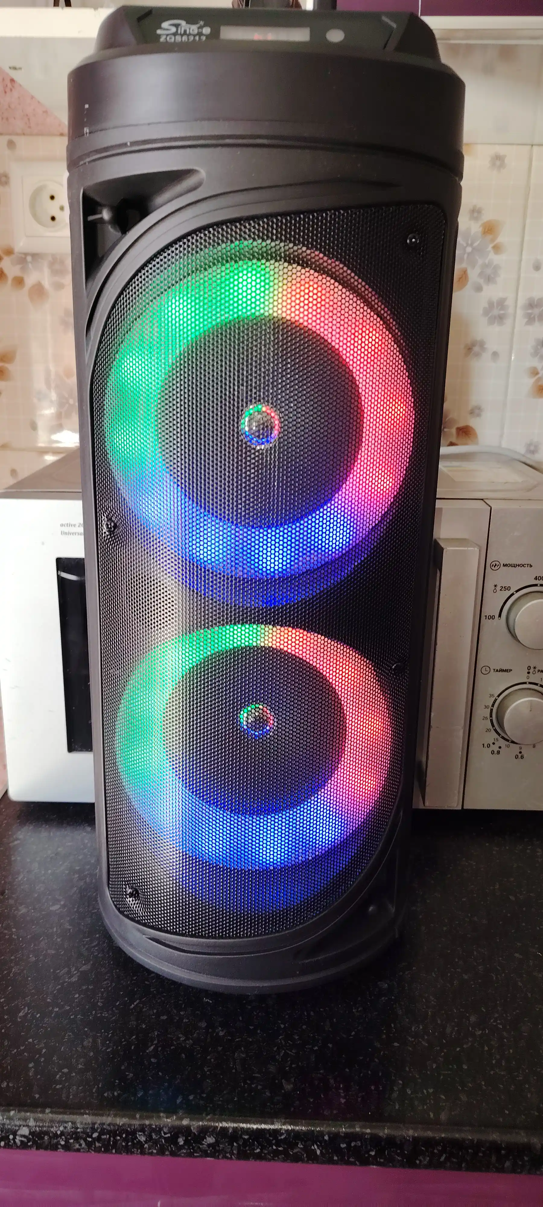 Караоке колонка ZQS6212 Bluetooth, 51 см, с микрофоном, световым эффектом RGB