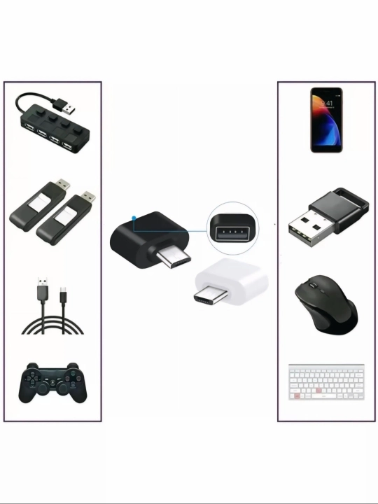 USB Type-C, USB Micro va USB Lightning adapteri