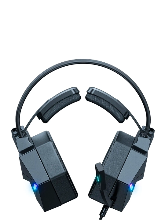Onikuma X20 7.1 Virtual qora, mikrofonli va yoritgichli geymer quloqchinlari, USB/AUX 3.5 mm