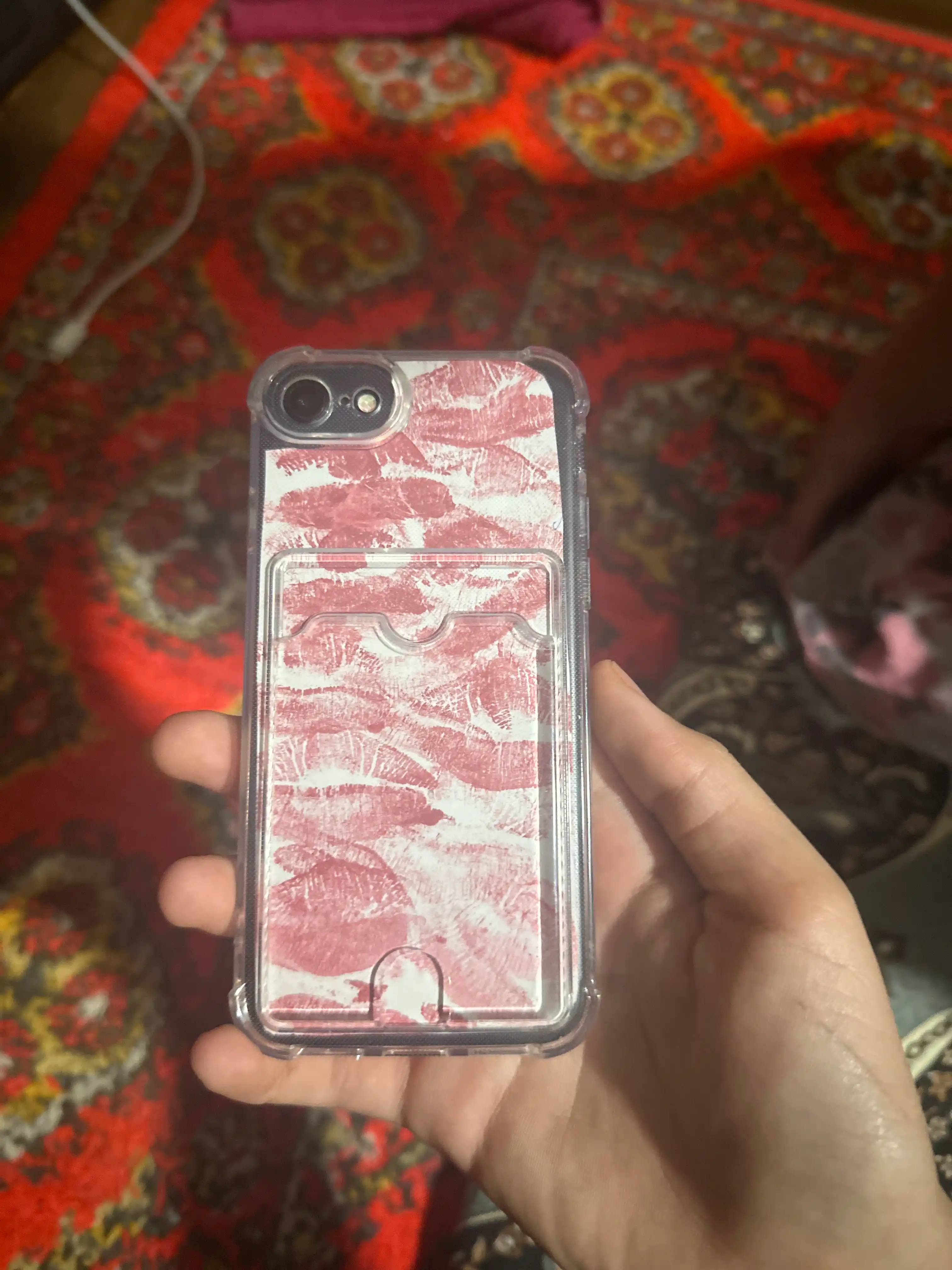 Чехол с карманом для карт, iPhone 6, 7, 8, SE, XS, 11, 12, 13, 14, 15 Pro, Max прозрачный