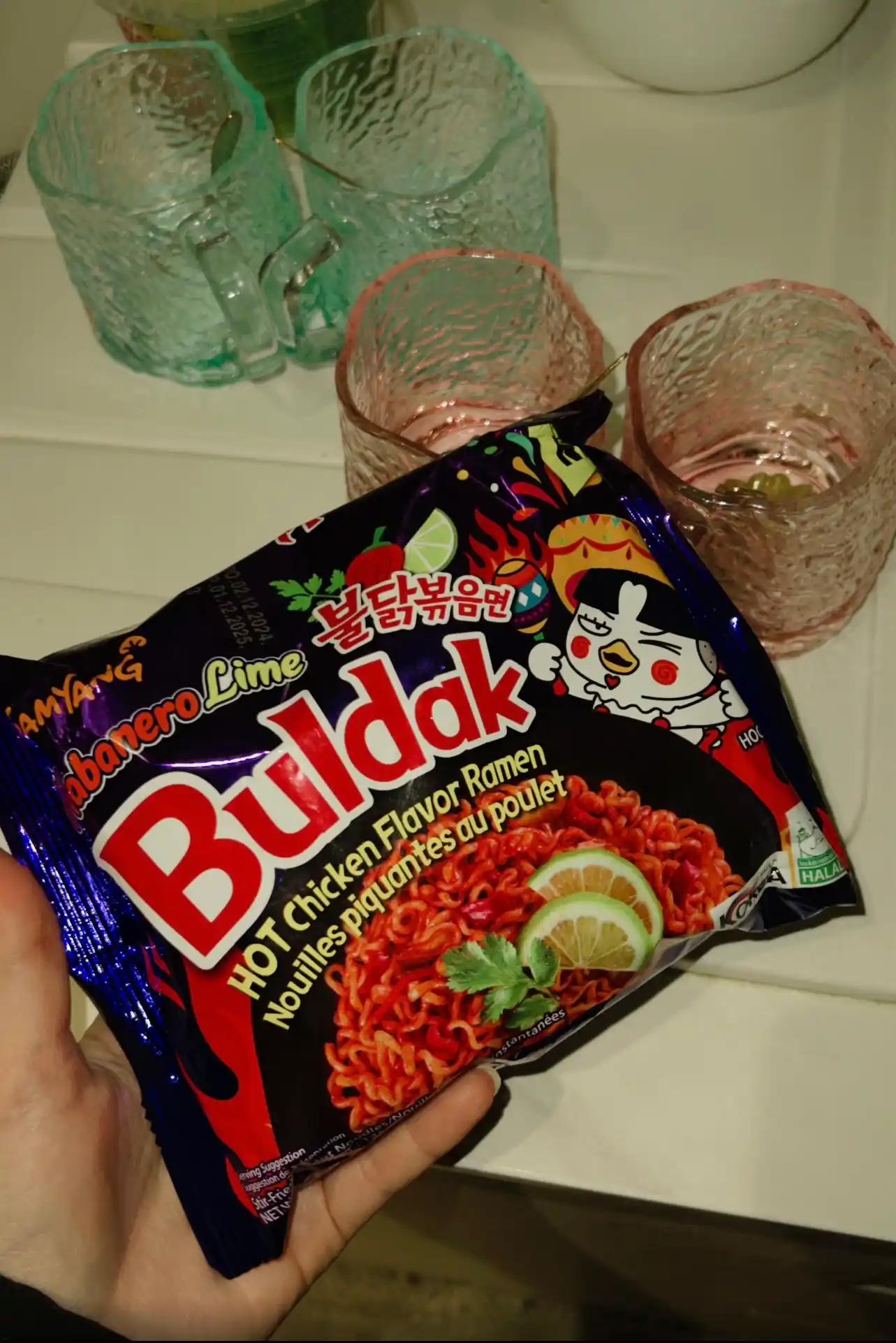 Лапша быстрого приготовления Samyang Hot chicken ramen Habareno Lime, 135 гр