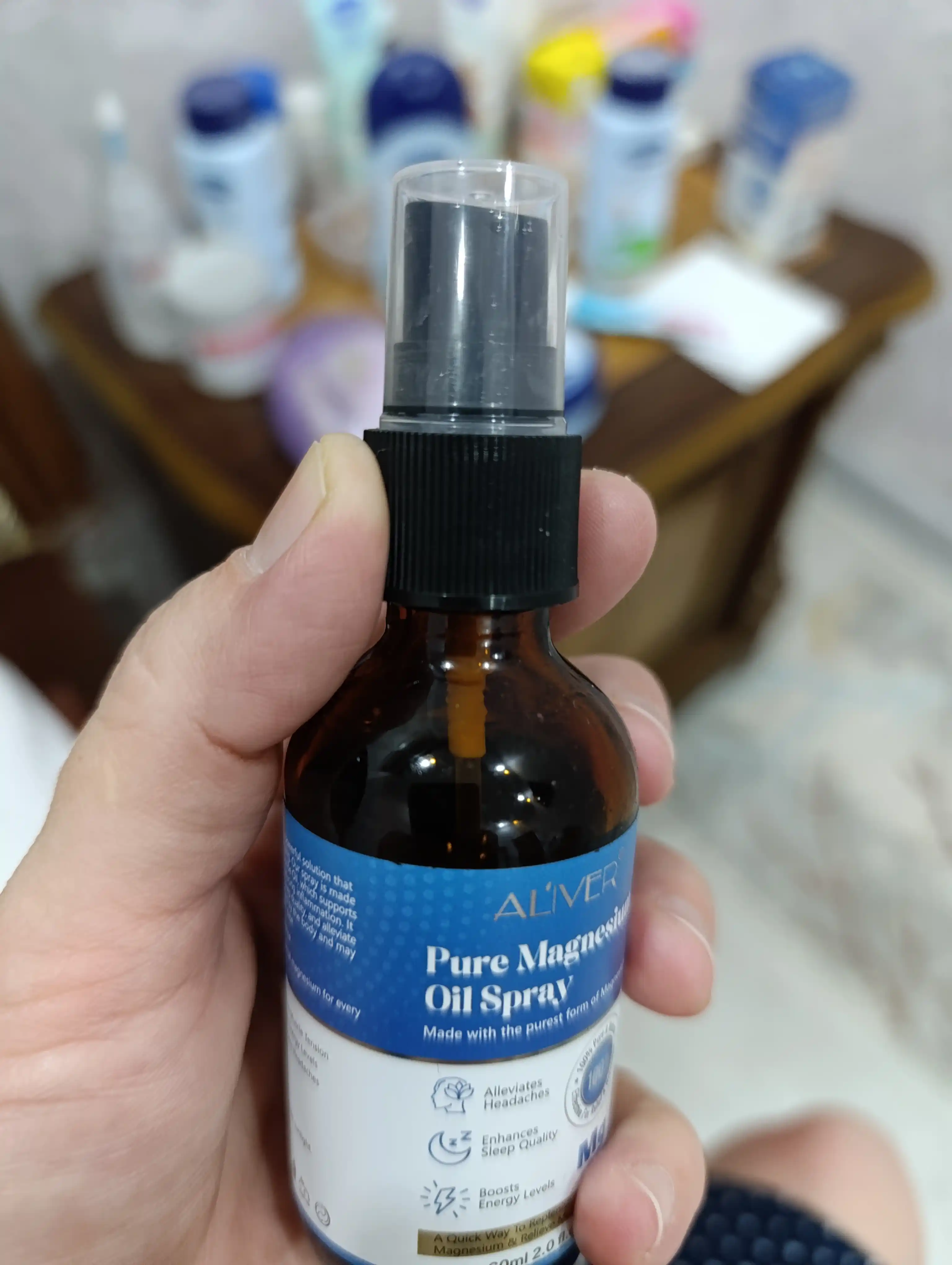 ALIVER sof magniy moyi spreyi, 60 ml, uyquni yaxshilaydi, 100% tabiiy