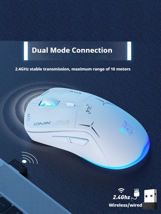 Onikuma cw917 simsiz o'yin sichqonchasi, 2,4 G, 6 tugma, sozlanishi DPl