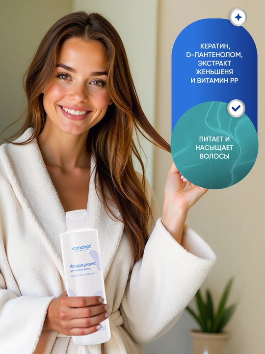Кондиционер для объема волос CONCEPT VolumeUp Conditioner, 300/1000мл, легкость и пышность