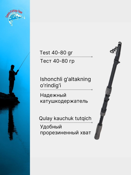 Удочка телескопическая для рыбалки TUOHAI, спиннинг для рыбалки