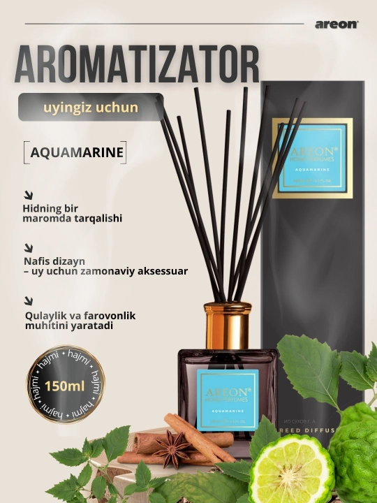 Ароматизатор-диффузор Areon Home Perfume для дома и офиса, 150 мл