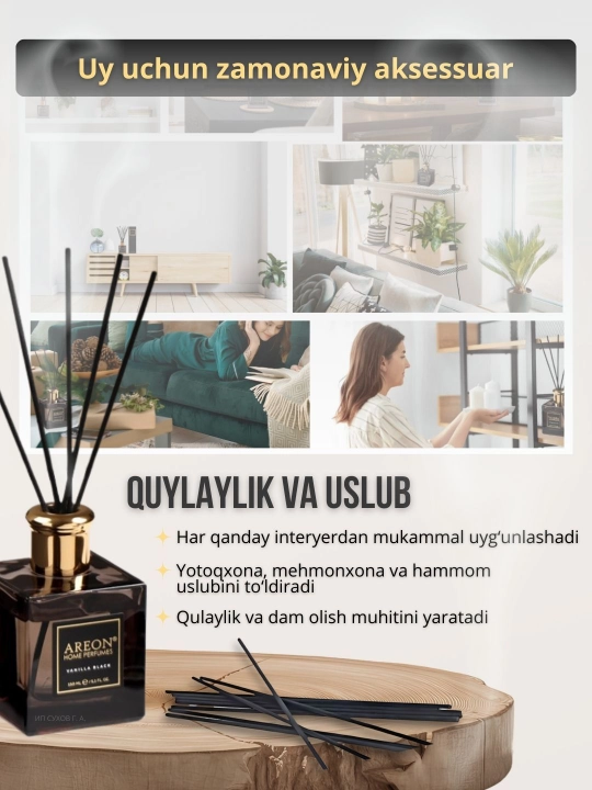 Ароматизатор-диффузор Areon Home Perfume для дома и офиса, 150 мл