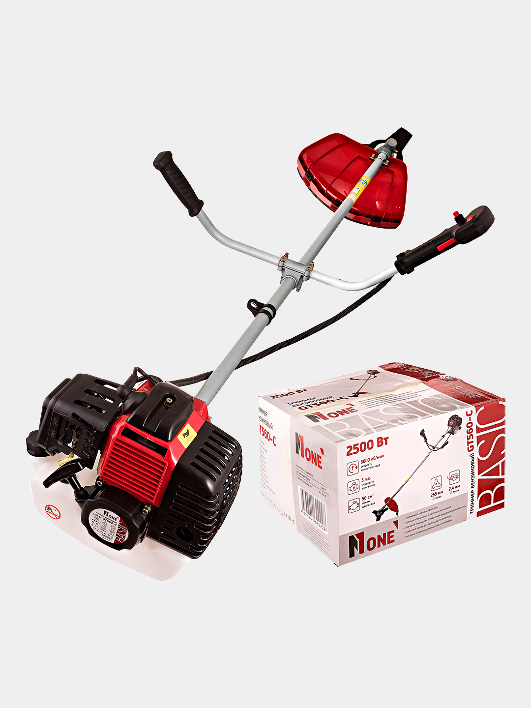 Benzinli trimmer NUMBER ONE GT560-C, gazonokosilka, 2500 Vt, 3 ot kuchi, 56 sm³
