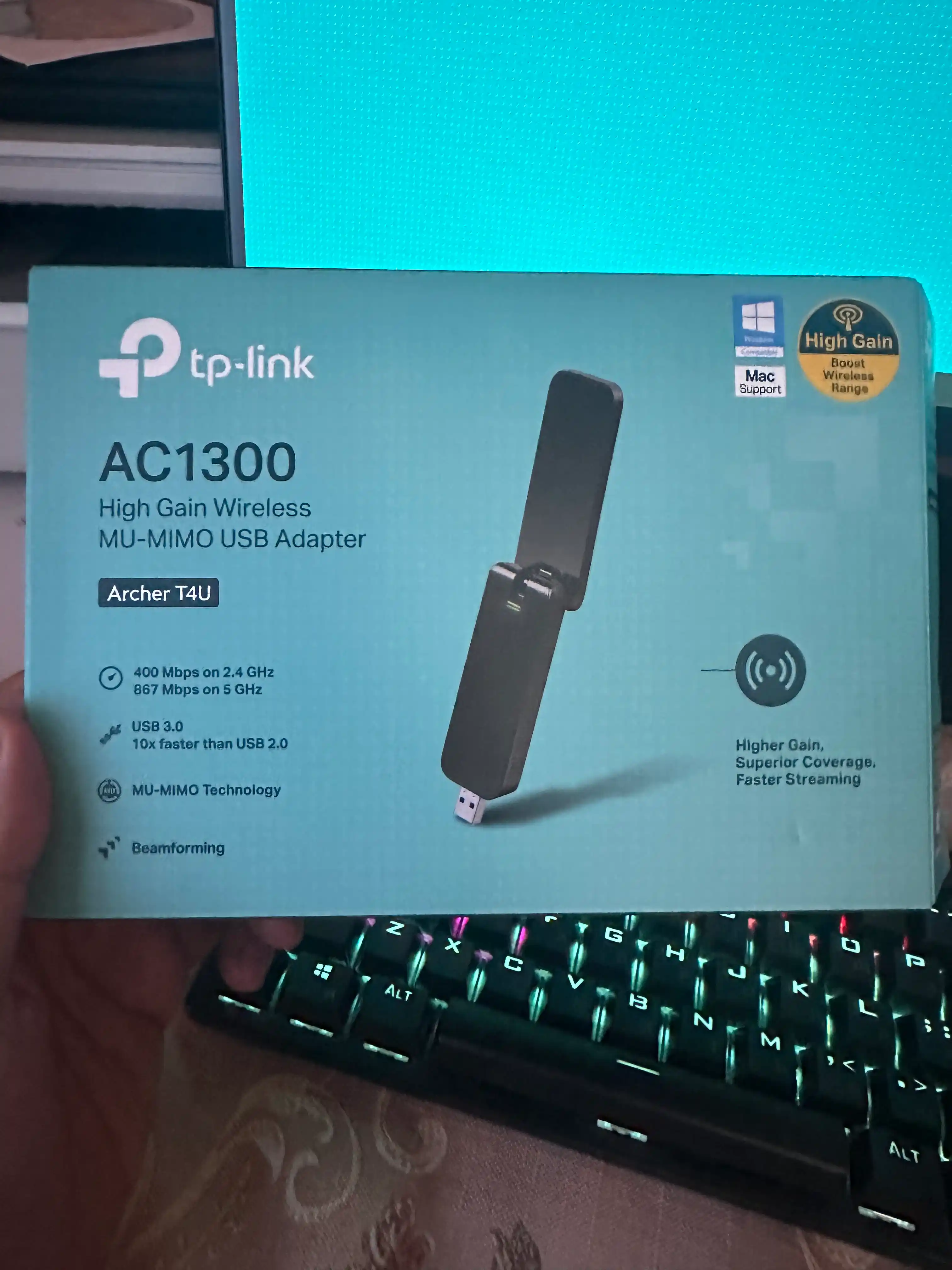 Двух диапазонный USB адаптер с поддержкой WiFi, Archer T4U