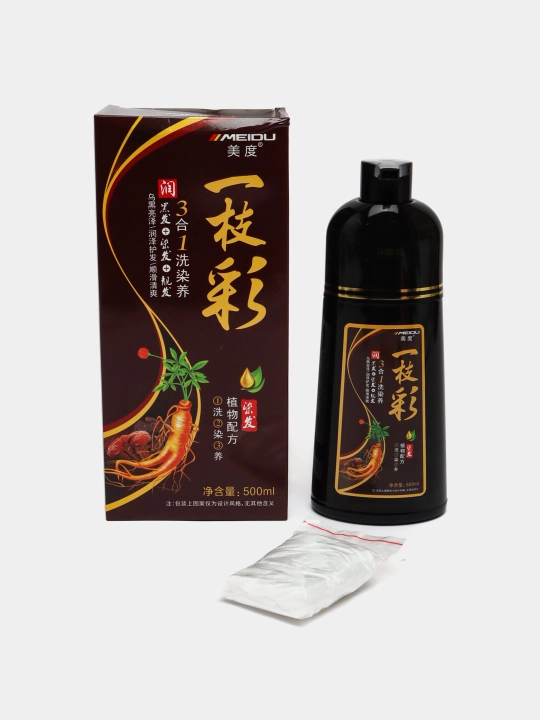 Shampun-bo'yoq, sochlarni qoraytirish va bo'yash uchun: qora, jigarrang, 500 ml