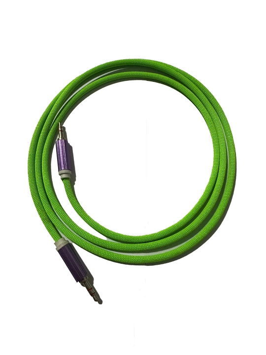 Audiokabel, 1 m, 3.5 mm, yashil, metall bosh - 