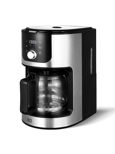 Капельная кофеварка BQ CM1010, с встроенной кофемолкой, мощность 1050 Вт, объем чайника 1.2 л — BQBLACK-CM1010-СЕРЕБРН