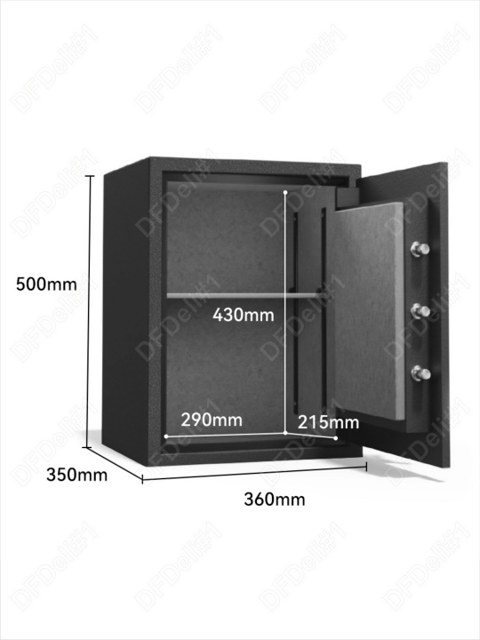 Yong'inga chidamli seyf, 500*360*350, ET600Deli, deskriptor+parol yoki kalit, kulrang,38kg
