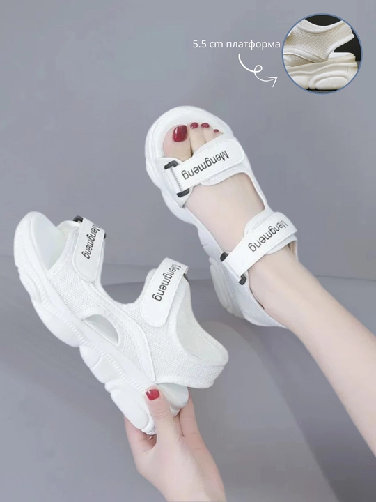 Ayollar sandallari sport, to'qimachilik va eko-charm, Eva insole