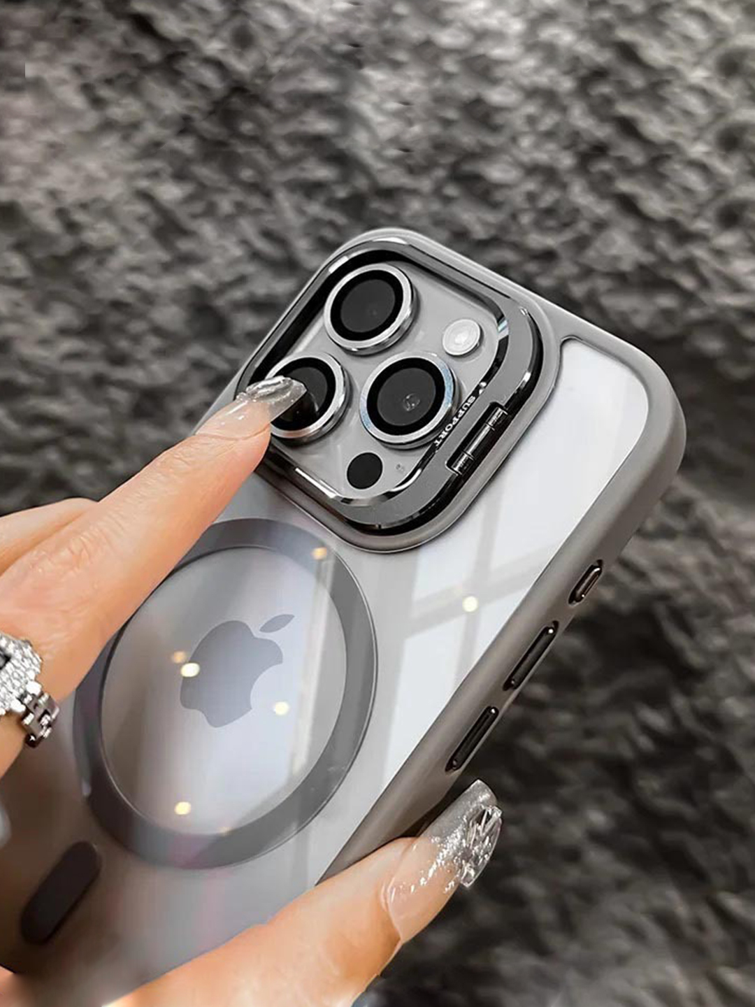 IPhone 11, 12, 13, 14, 15, 16, 17, Pro, Max, iPhone Mini uchun MagSafe g‘ilofi, shaffof, taglik bilan