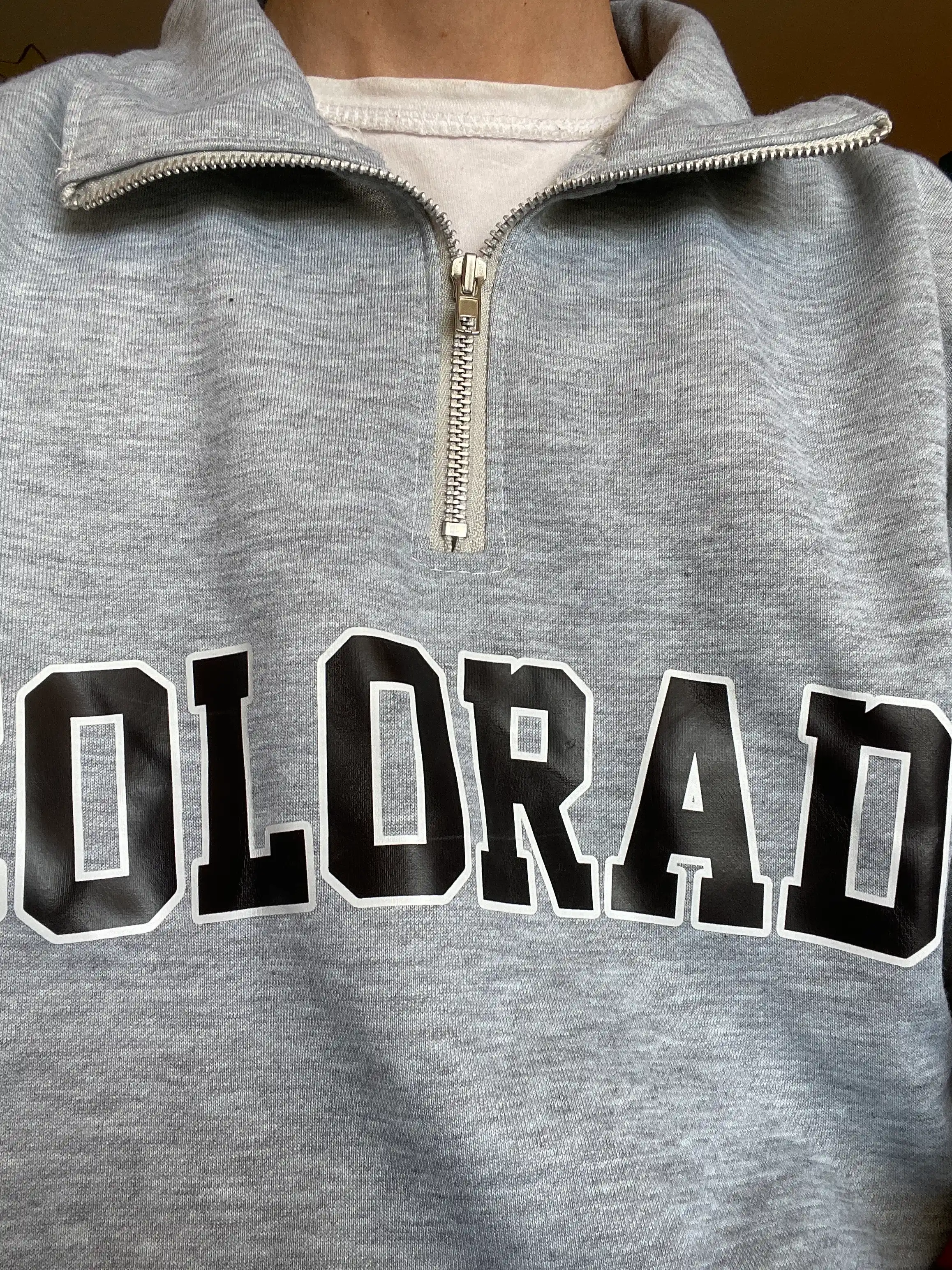 Свитшот худи полузамок мужской, оверсайз, с надписью "COLORADO"