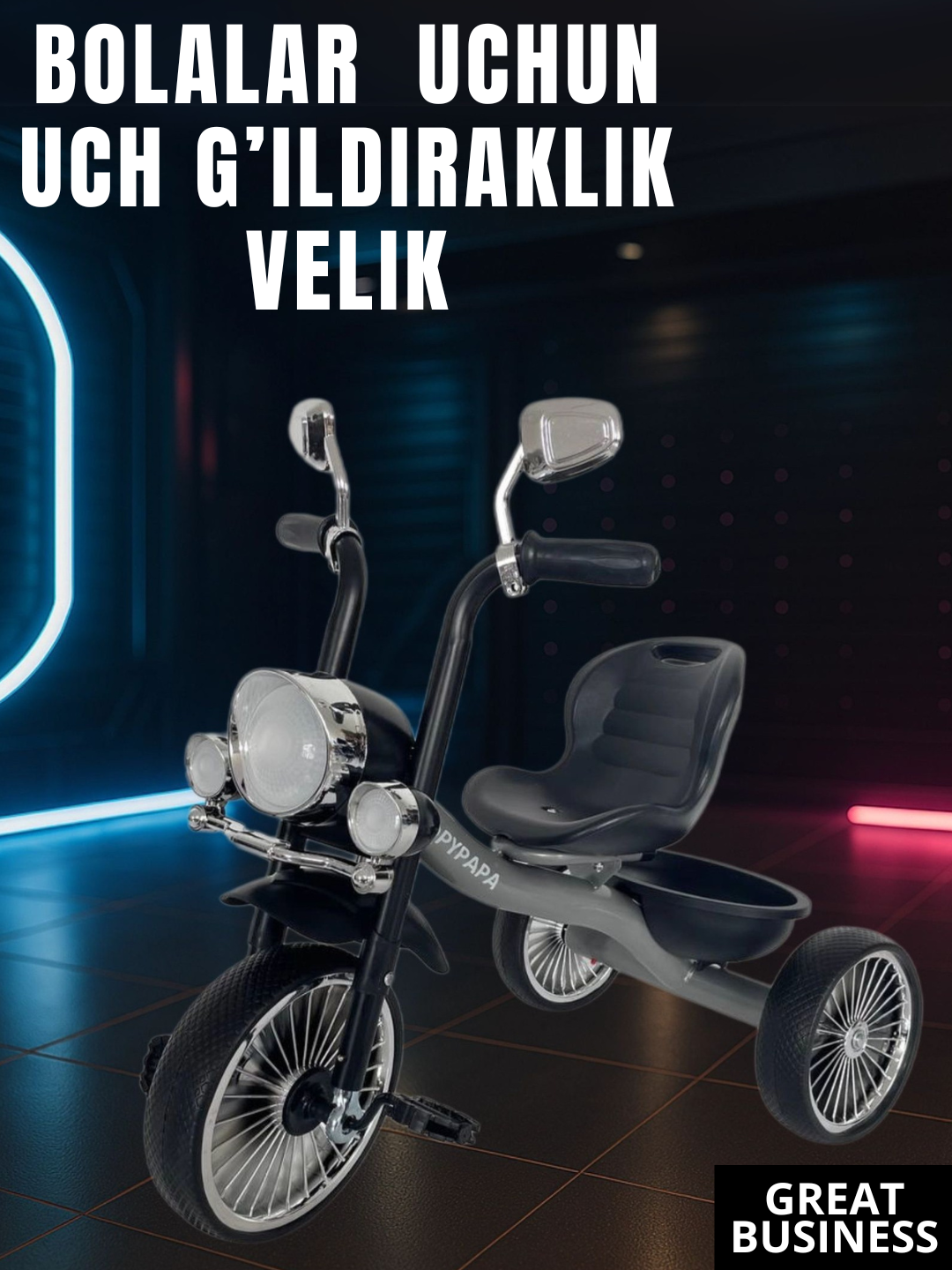 Bolalar uchun uch g'ildiraklik velik, velosiped - 