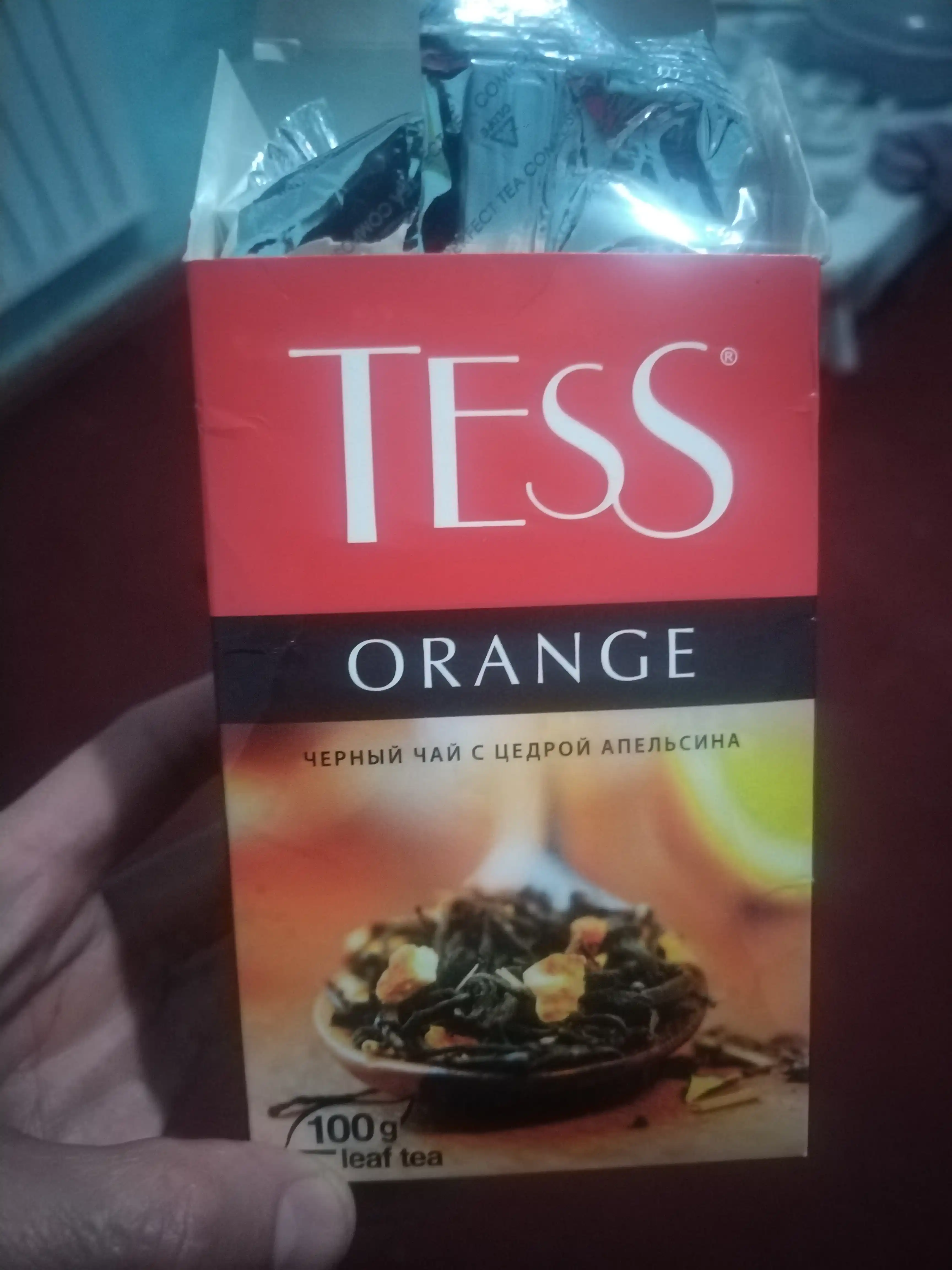 Qora choy Tess Orange, bargli, 100 gr