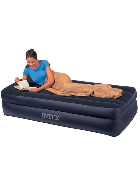 Intex 64122 o'rnatilgan nasosli bir Kishilik havo to'shagi
