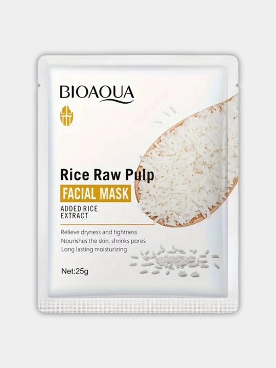 Тканевая маска для лица Bioaqua Rice Raw Pulp Mask, с экстрактом риса - 