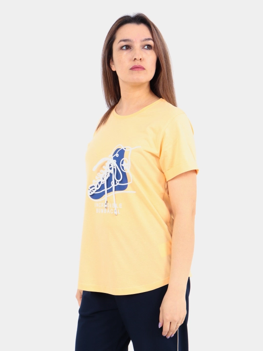 Ayollar sport to'plam, ikki qismli, katta o'lchamli, dumaloq yoqali, printli, ASANTA 2