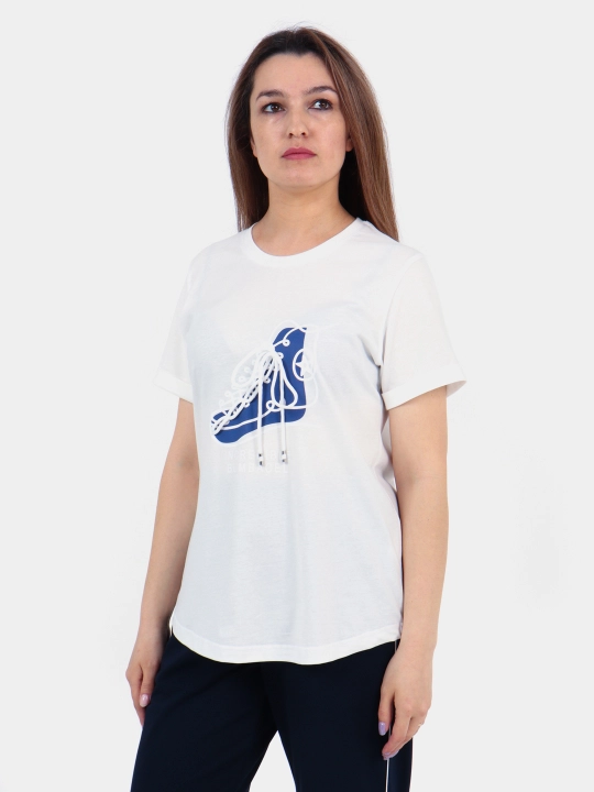 Ayollar sport to'plam, ikki qismli, katta o'lchamli, dumaloq yoqali, printli, ASANTA 2