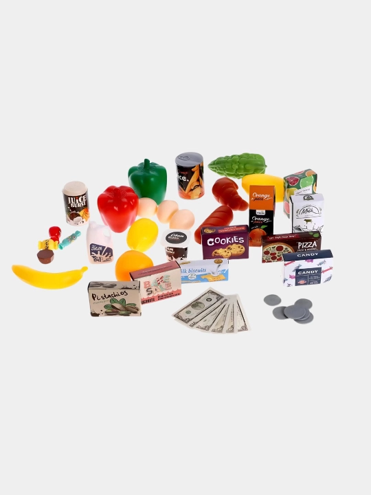 Супермаркет, игровой набор для детей, корзинка с покупками, тележка детская
