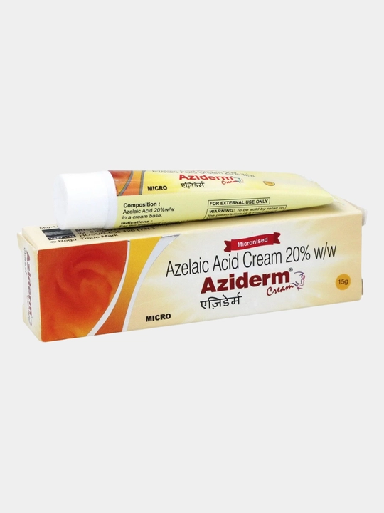 Aziderm 20% krem, 15 g — terini tozalash va silliqlash uchun azelayin formulali krem