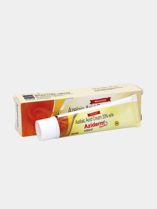 Aziderm 20% krem, 15 g — terini tozalash va silliqlash uchun azelayin formulali krem