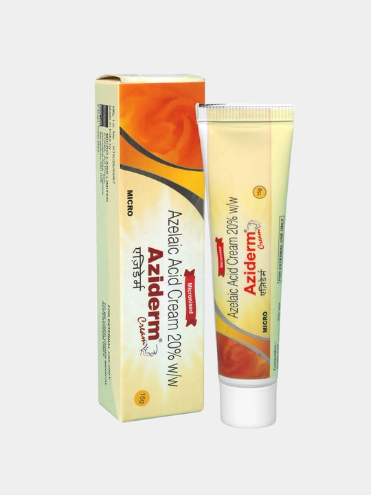 Aziderm 20% krem, 15 g — terini tozalash va silliqlash uchun azelayin formulali krem - 
