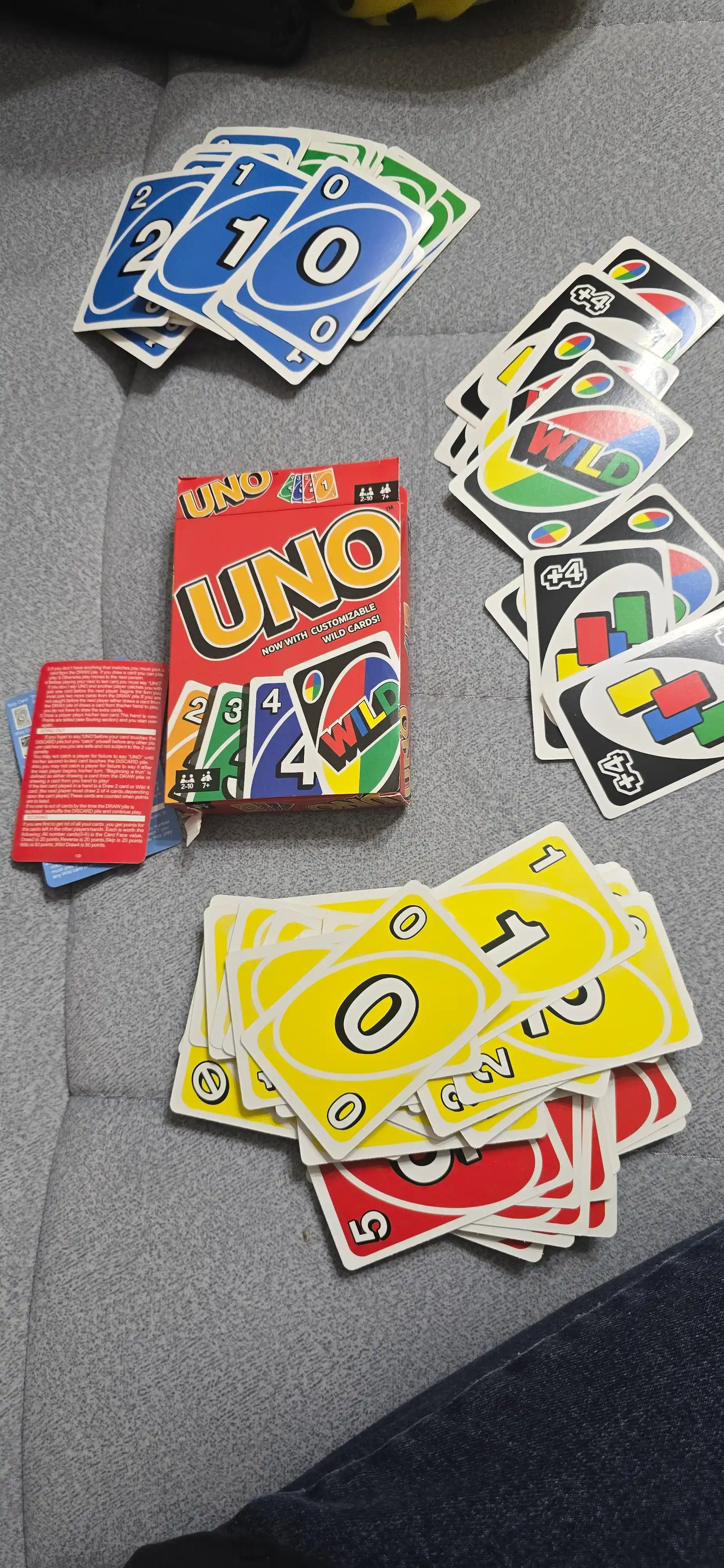 Stol o'yinlar UNO, Skip bo, No mercy, Flip, All wild