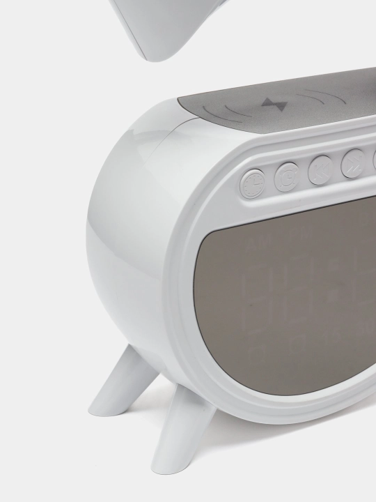 Ночник с беспроводной зарядкой, bluetooth-динамик, часы и будильник