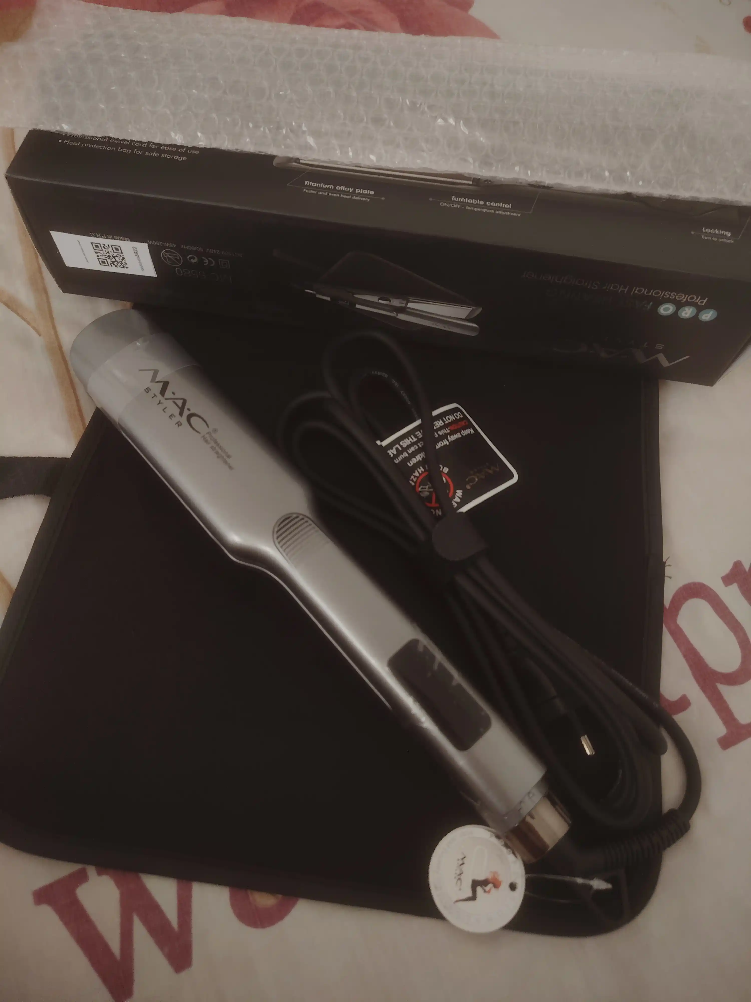 Professional dazmol, MAC Styler MC-5580 titan plastinali soch to‘g‘rilagichi