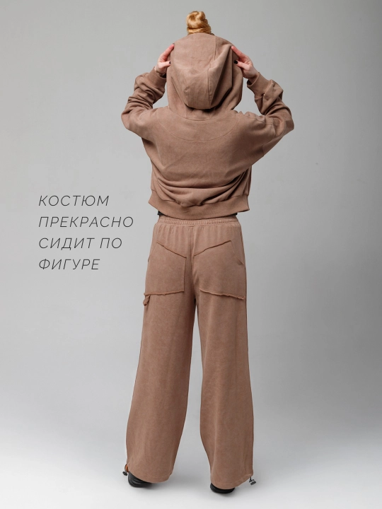 Ayollar sport kostyumi, qaynatilgan, kundalik, ko'ylagi svitshot, palazzo shimlari, S - M