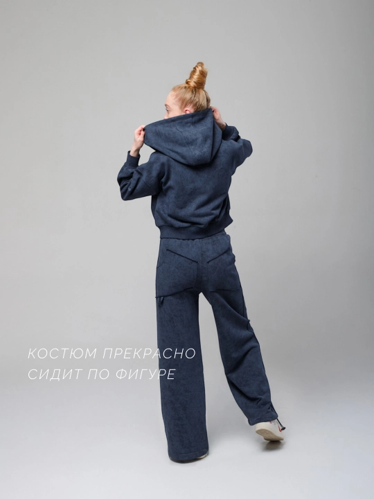 Ayollar sport kostyumi, qaynatilgan, kundalik, ko'ylagi svitshot, palazzo shimlari, S - M