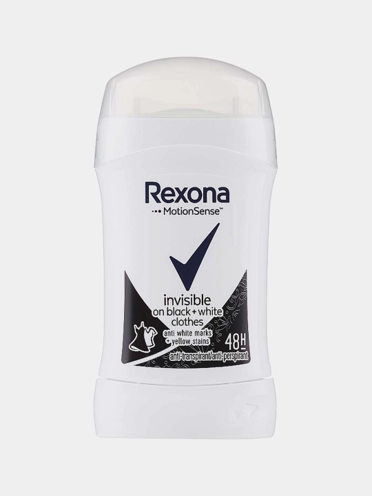 Ayollar uchun antiperspirant dezodorant Rexona Invisible on Black and White, 40 ml