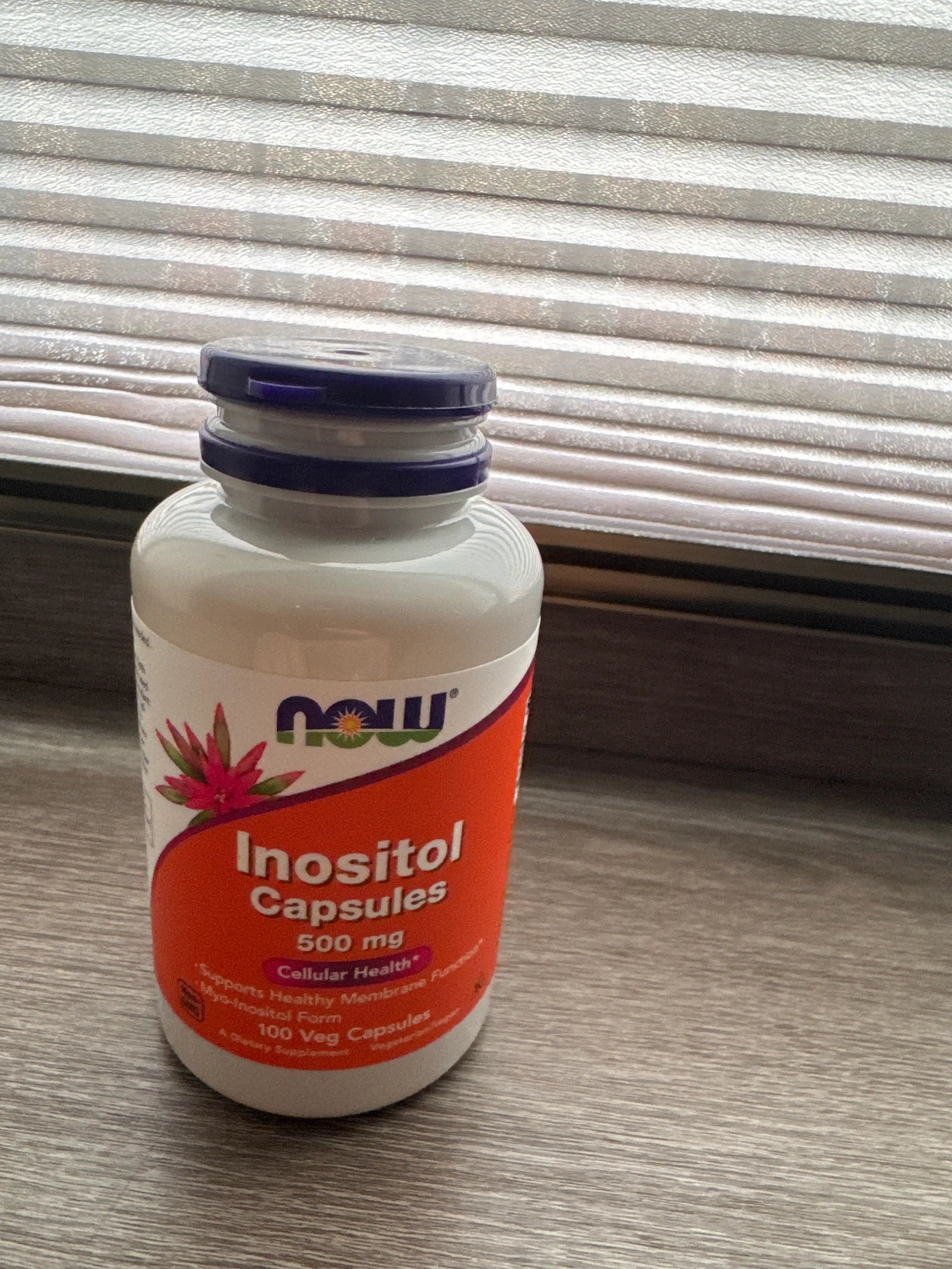 Inositol NOW Supplements 500 mg, membrana va hujayra salomatligi, 100 kapsula, Halol