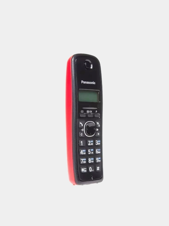 DECT Panasonic KX-TG1611RU simsiz radiotelefoni, qora-qizil, 1 ta trubka