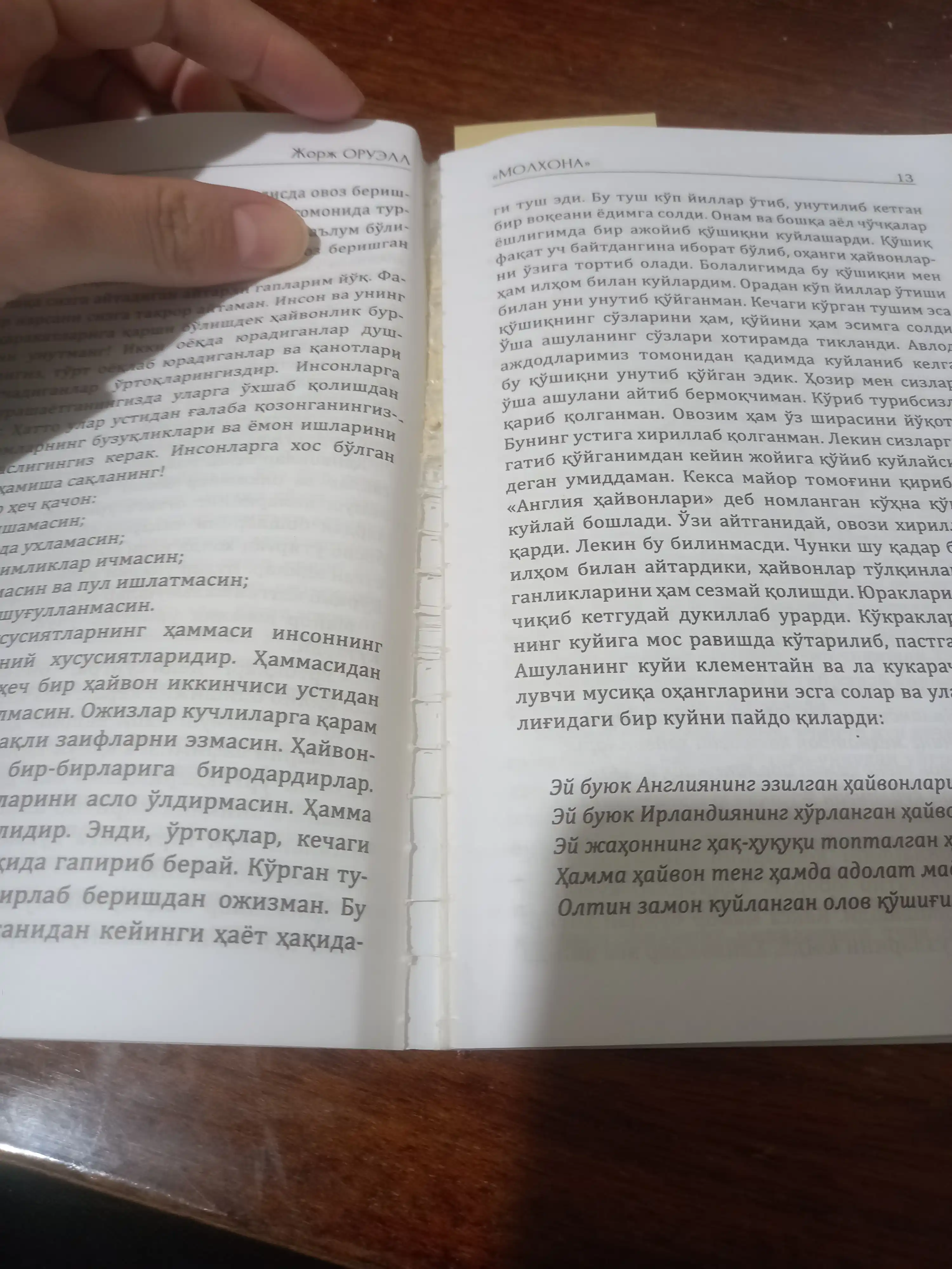 Молхона, Жорж Оруэлл