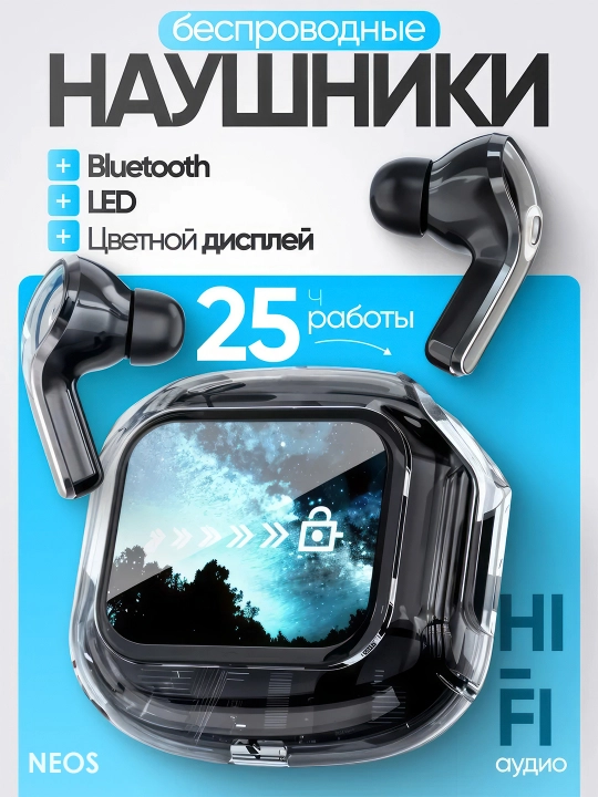 Simsiz Bluetooth quloqchinlar AIR MAX 31, iPhone va Android uchun, sensorli ekranli - 