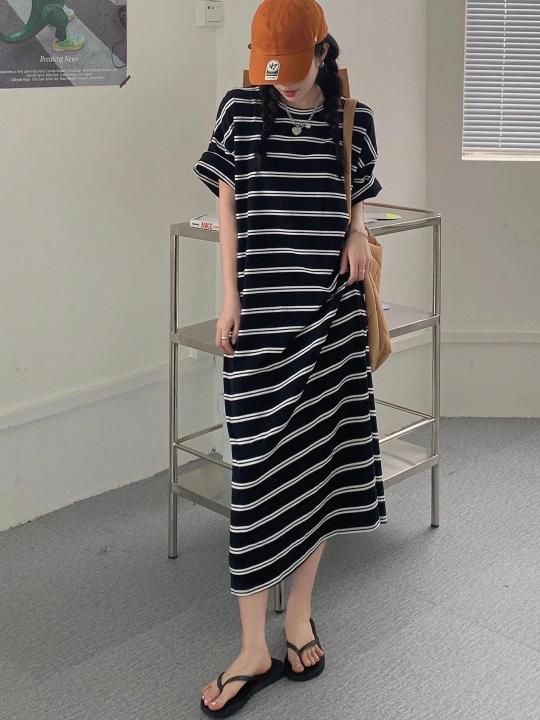 Платье футболка с принтом, для дома, повседневное — EllyFashion