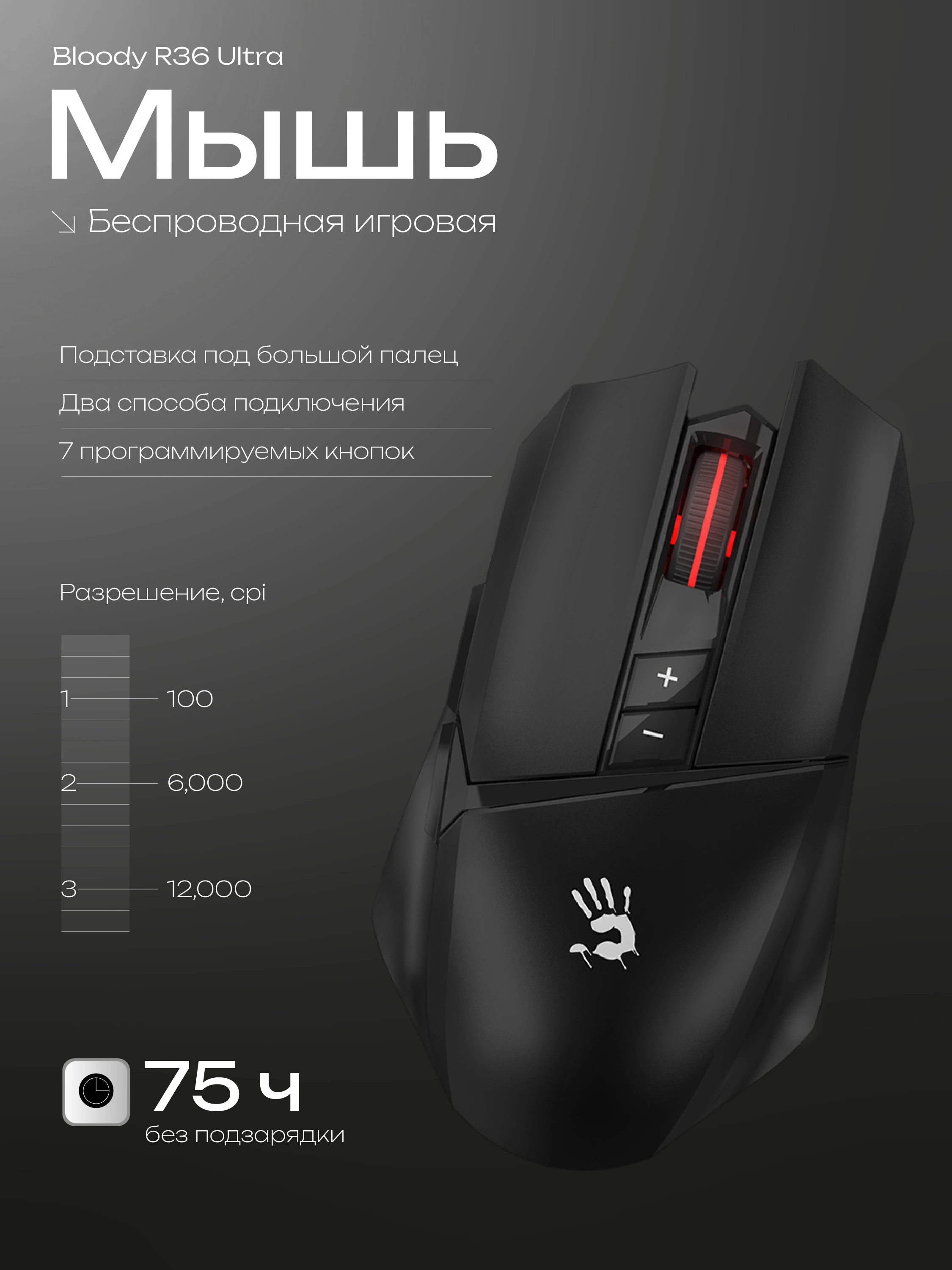 Беспроводная игровая мышь Bloody R36 Ultra за 420000 сум со скидкой 33% ...